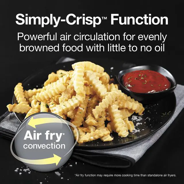 Alt view image 2 of 7 - Simply-Crisp Air Fryer Toaster Oven Combo with 4 Functions Including Convection, Air Fry, Bake & Broil, Fits 6 Slices or 12 Pizza, Auto Shutoff, Black (31275)