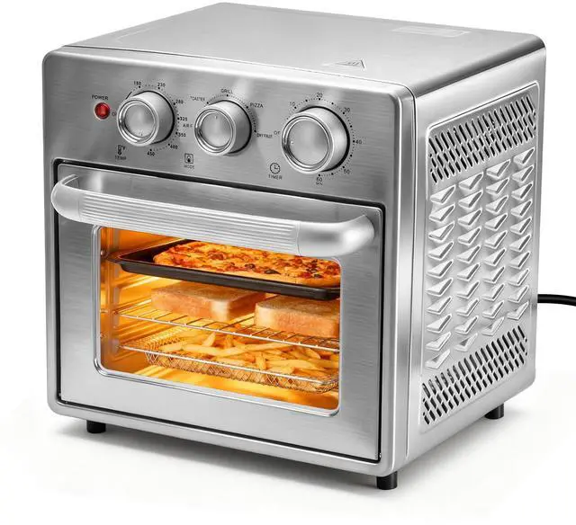 Main image of Air Fryer Toaster Oven Combo, 16.9QT Oven Countertop 5 Functions in 1, 4 Accessories Included, Stainless, Up to 450°F