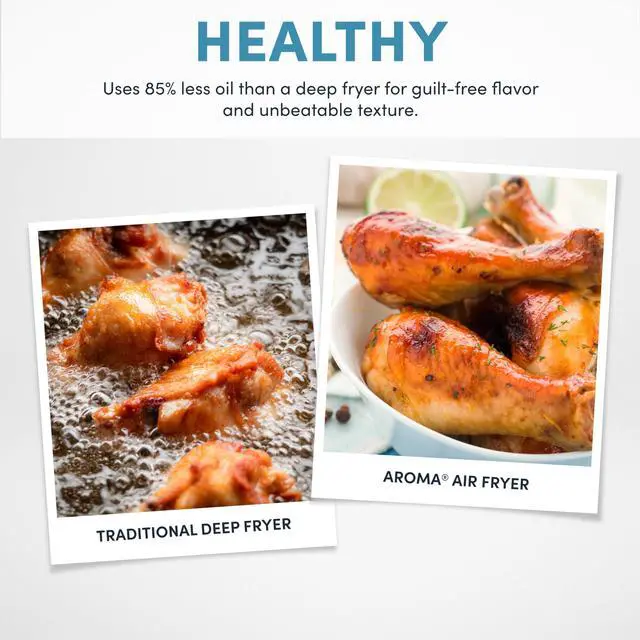 Alt view image 3 of 6 - Glass Air Fryer and Countertop Convection Oven with Powerful 360Crispy Technology (3 Quart), White