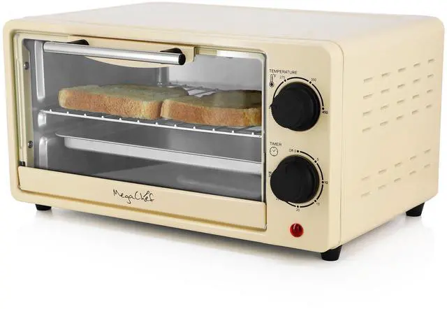 Main image of 9.5 Quart Electric Counter Top 2 Slice Toaster Oven with Built in Timer, Bake, Broil, Toast (Cream)