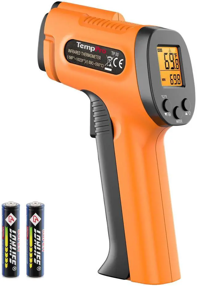 Main image of TP30 Infrared Thermometer Gun, Laser Thermometer for Cooking, Pizza Oven, Griddle, Engine, HVAC, Temperature Gun with Adjustable Emissivity & Max Measure -58°F ~1022°F (Previously ThermoPro)