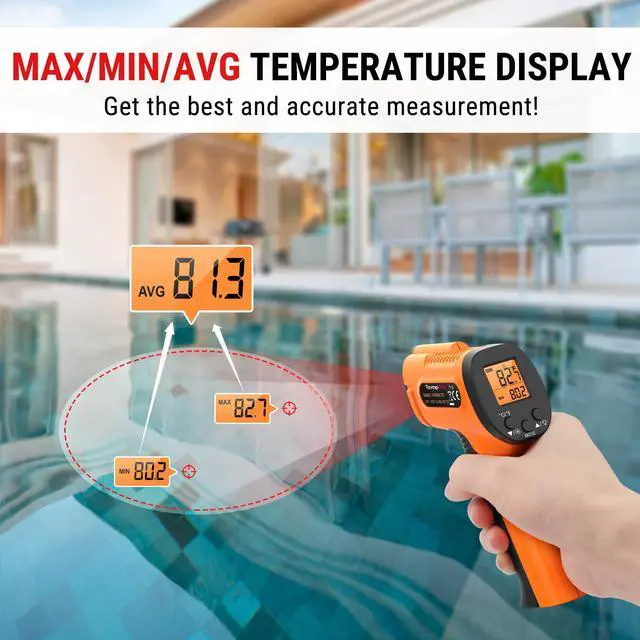 Alt view image 6 of 7 - TP30 Infrared Thermometer Gun, Laser Thermometer for Cooking, Pizza Oven, Griddle, Engine, HVAC, Temperature Gun with Adjustable Emissivity & Max Measure -58°F ~1022°F (Previously ThermoPro)