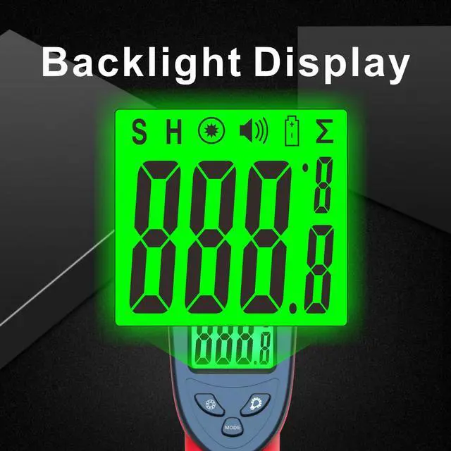 Alt view image 5 of 7 - Digital Infrared Thermometer, Laser Temperature Gun -581022(-50550) IR Thermometer Gun with Adjustable Emissivity, Temp Gun Thermometer for Cooking, BBQ, Oven & Engine (Not for Human Body Temp)
