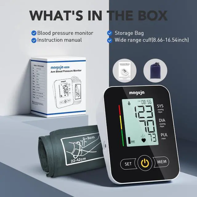 Alt view image 7 of 7 - Arm Blood Pressure Monitor,maguja Blood Pressure Machine,BP Monitor Automatic Upper Arm Digital with Blood Pressure Cuff for Home Use