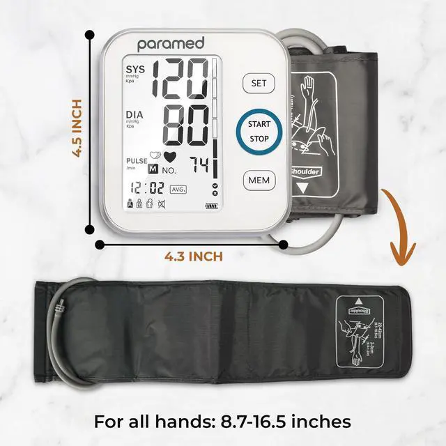 Alt view image 3 of 7 - Blood Pressure Monitor - Bp Machine - Automatic Upper Arm Blood Pressure Cuff 8.7-16.5 inches - Large LCD Display 120 Sets Memory - Device Bag & Batteries Included