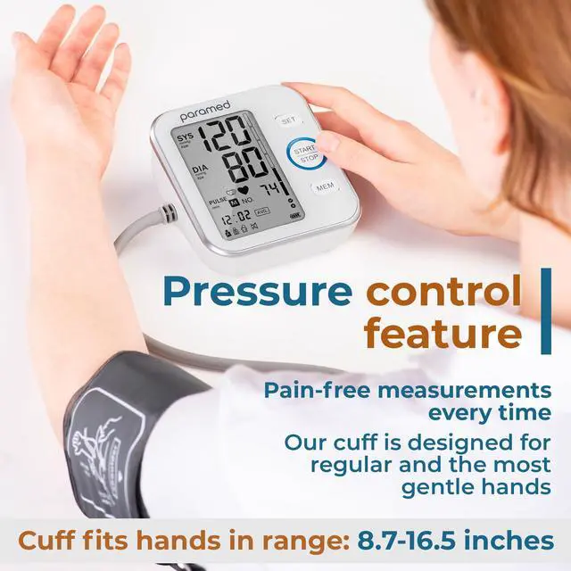 Alt view image 4 of 7 - Blood Pressure Monitor - Bp Machine - Automatic Upper Arm Blood Pressure Cuff 8.7-16.5 inches - Large LCD Display 120 Sets Memory - Device Bag & Batteries Included