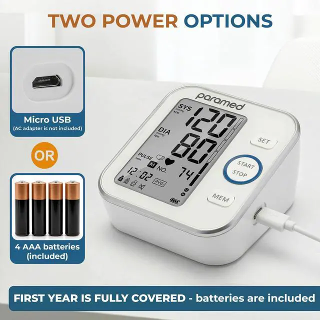 Alt view image 6 of 7 - Blood Pressure Monitor - Bp Machine - Automatic Upper Arm Blood Pressure Cuff 8.7-16.5 inches - Large LCD Display 120 Sets Memory - Device Bag & Batteries Included