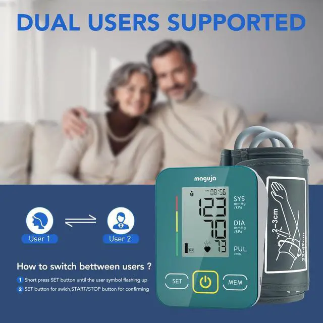 Alt view image 4 of 7 - Arm Blood Pressure Monitor,maguja Blood Pressure Machine,BP Monitor Automatic Upper Arm Digital with Blood Pressure Cuff for Home Use