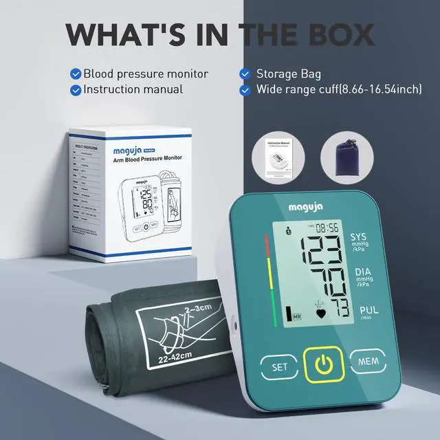 Alt view image 7 of 7 - Arm Blood Pressure Monitor,maguja Blood Pressure Machine,BP Monitor Automatic Upper Arm Digital with Blood Pressure Cuff for Home Use