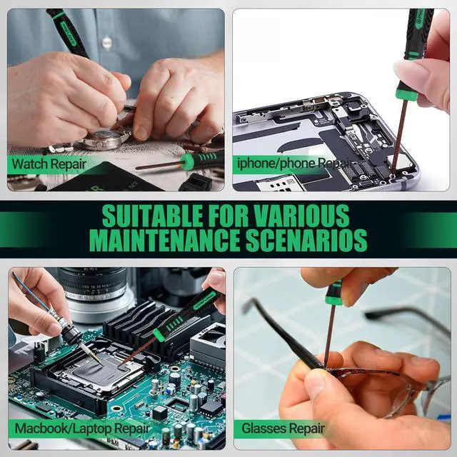 Alt view image 3 of 7 - 10-Piece Precision Screwdriver Set, Magnetic Small Screwdrivers with Phillips, Slotted, Torx Star, Mini Screwdriver Repair Tool Kit for Eyeglass, Watch, Computer, Laptop, Phone