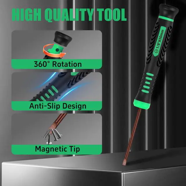 Alt view image 5 of 7 - 10-Piece Precision Screwdriver Set, Magnetic Small Screwdrivers with Phillips, Slotted, Torx Star, Mini Screwdriver Repair Tool Kit for Eyeglass, Watch, Computer, Laptop, Phone