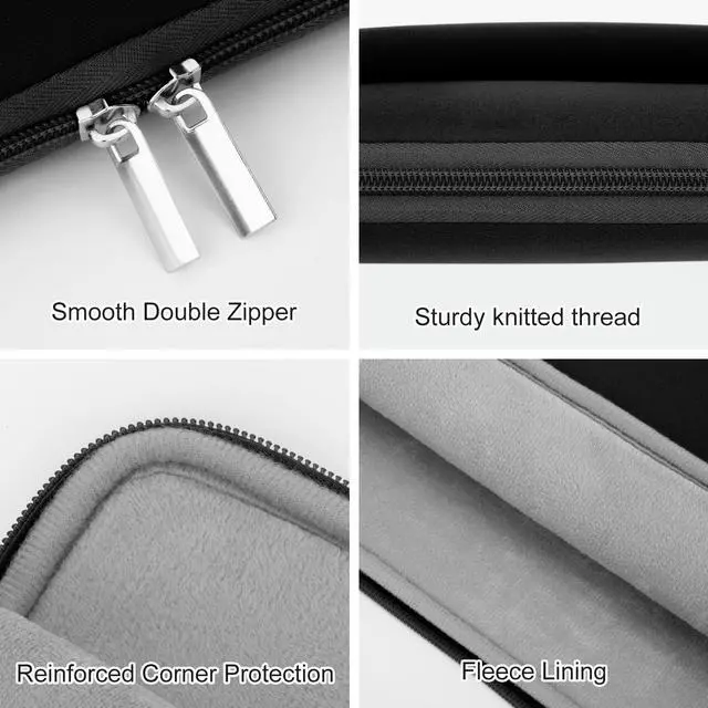 Alt view image 4 of 7 - Laptop Sleeve Bag Compatible with 15 to 16 inches MacBook HP Dell Asus Acer Protective Case with Front Pocket Padded Computer Pouch Cover Protective for 15 to 16 Laptop,Black