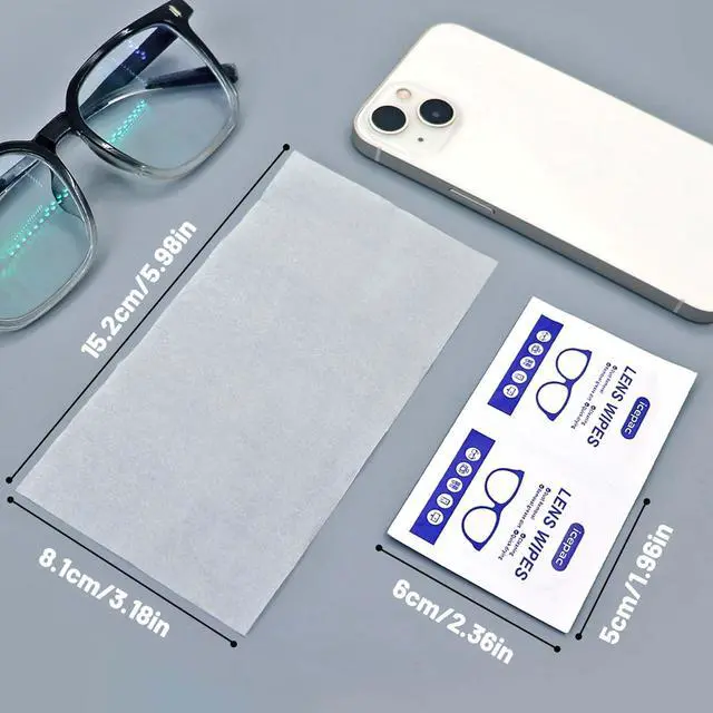 Alt view image 2 of 7 - Lens Wipes for Eyeglasses - 220 Pre-Moistened Individual Wrapped Eye Glasses Cleaning Wipes | Glasses Cleaner Safely Cleans Glasses, Sunglasses, Phone Screen, Electronics & Camera Lens