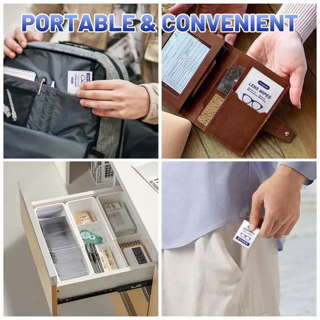 Alt view image 5 of 7 - Lens Wipes for Eyeglasses - 220 Pre-Moistened Individual Wrapped Eye Glasses Cleaning Wipes | Glasses Cleaner Safely Cleans Glasses, Sunglasses, Phone Screen, Electronics & Camera Lens