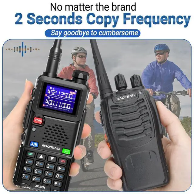 Alt view image 4 of 7 - Radio Baofeng Radio 5RM 10W Long Range Handheld AR-5RM Two Way Radio UV-5R NOAA Weather Receiver Rechargeable Walkie Talkies Longe Range DTMF Copy Frequency 999CH with Type C Charging(1 Pack)