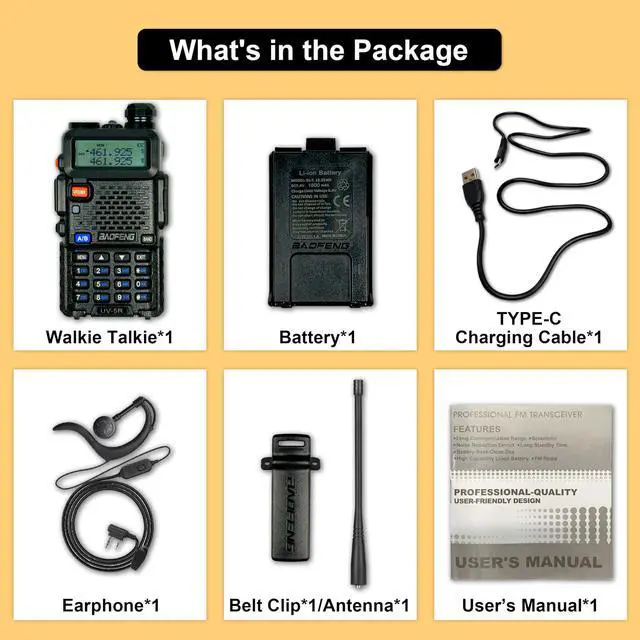 Alt view image 3 of 7 - UV-5R Dual Band Two Way Radio, Upgraded Type-C Direct Charging for Power Bank & Car Support, High Power Long Range Handheld Transceiver for Hiking & Emergency