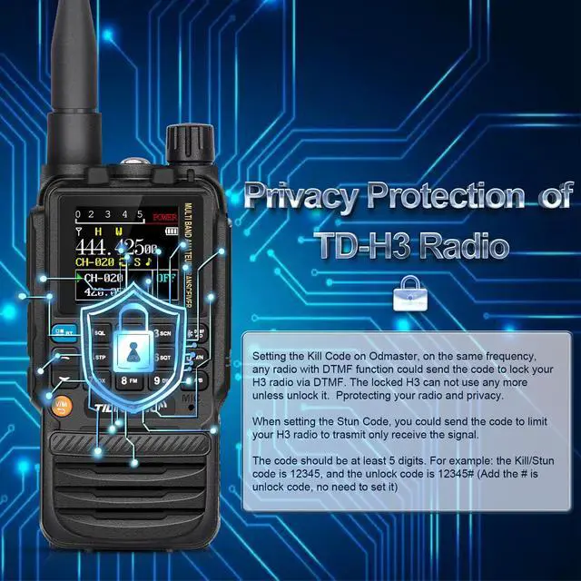 Alt view image 6 of 7 - TD-H3 Ham Radio Type C & Wireless Programming 8-Bands Long Range Walkie Walkies Rechargeable Handheld Portable Two Way Radios Air Band, Frequency Match, DTMF Lock, NOAA FM AM- Full Kit 2Pack