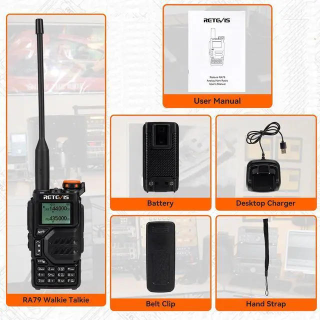 Alt view image 7 of 7 - RA79 (Upgrade for UV 5R 3rd) Ham Radio, Dual Band Two Way Radio, Support Chirp, NOAA, Portable Handheld AM/FM Radio, Emergency Walkie Talkies with USB-C Charging for Beginner, Survival