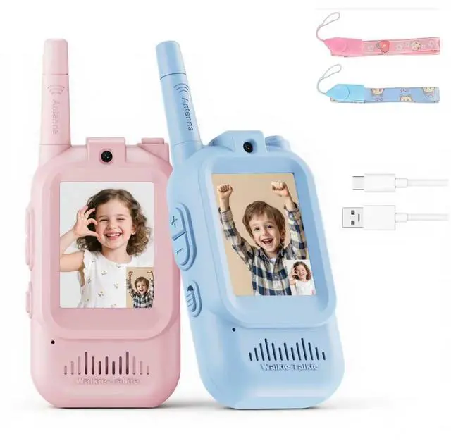 Main image of Video Walkie Talkies for Kids, 2 Pack Rechargeable Kids Video Walkie Talkies with Camera, Facetime Walkie Talkie for Indoor Outdoor Games, Camping, Hiking for Boys Girls Ages 3-12