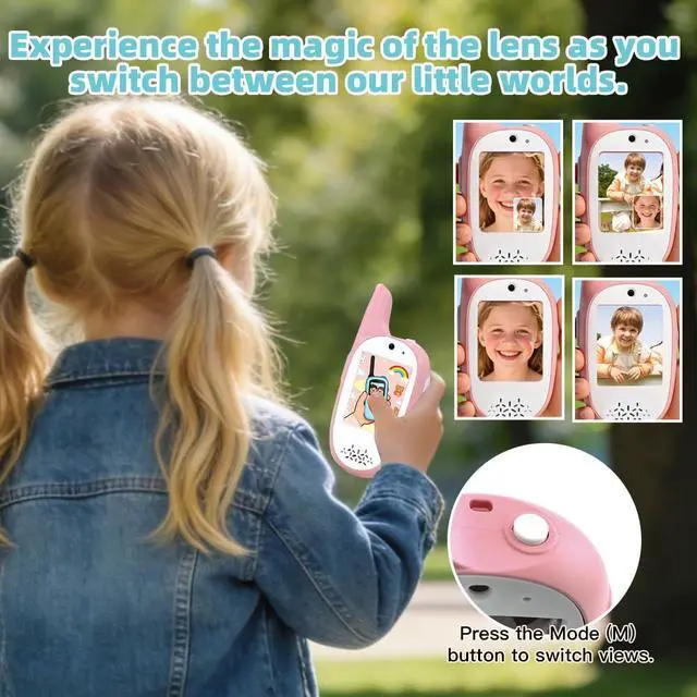 Alt view image 3 of 7 - Walkie Talkies for Kids, 2 Pack 720P Video Walkie Talkies for Kids Rechargeable Long Range Video Walkie Talkies, Toys Gifts for Family, Camping, Hiking for Boys Girls Ages 3-12 (Blue+Pink)