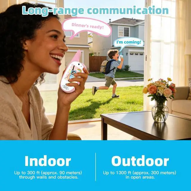 Alt view image 2 of 7 - Walkie Talkies for Kids, 2 Pack 720P Video Walkie Talkies for Kids Rechargeable Long Range Video Walkie Talkies, Toys Gifts for Family, Camping, Hiking for Boys Girls Ages 3-12 (Blue+Pink)