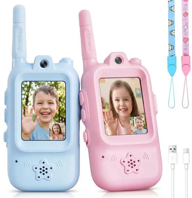 Main image of Kids Video Walkie Talkies with Voice Changer, 2 Pack Rechargeable Two-Way Radios with Real-Time Video, Long Range for Indoor & Outdoor Play, Boys & Girls Ages 312