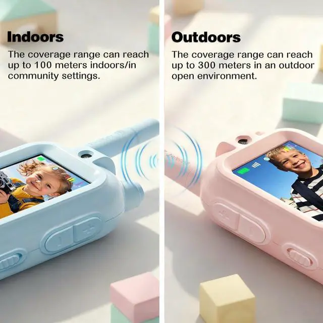 Alt view image 6 of 7 - Walkie Talkies for Kids with Camera Video Walkie Talkie 2 Pack Rechargeable Long Range Kids Toys for Camping Hiking Travel Gifts for Boys & Girls Ages 310