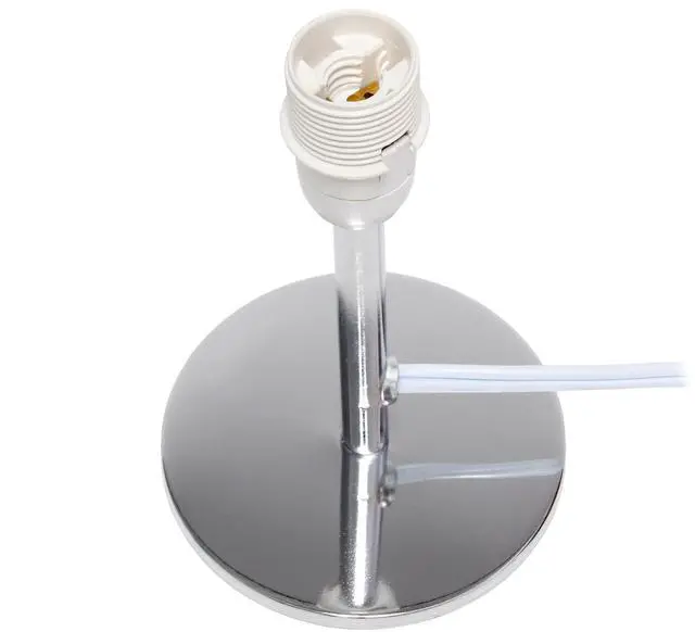 Alt view image 6 of 6 - LT1208-WHT 12.4" Bright and Bold Mini Compact Chrome Table Lamp with Angled Fabric Shade, for Living Room, Bedroom, Office, White