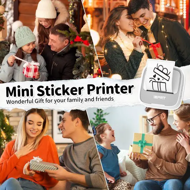 Alt view image 6 of 7 - Mini Sticker Maker Portable Printer with 1 Roll Sticker Paper - Bluetooth Inkless Printers for Study Notes, Pictures, DIY, Label, iOS & Android Free App with Multiple Templates, Grey