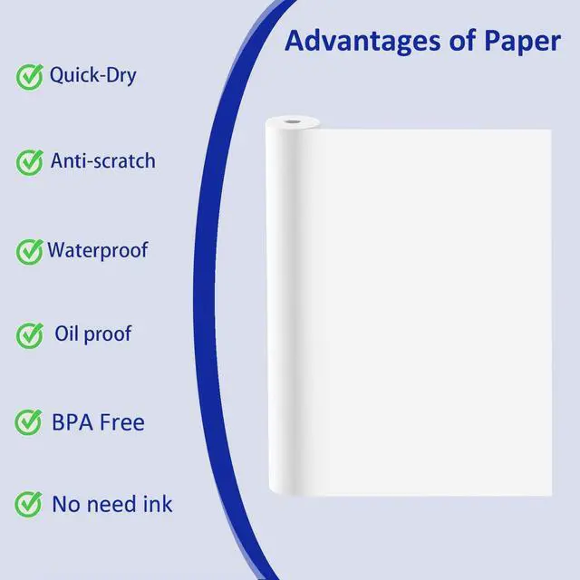 Alt view image 6 of 7 - 2 Rolls Thermal Printer Paper, Thermal Paper 8.5 X 11 Inch, Us Letter Paper Size Thermal Paper Rolls for M08f M832 Portable Printer, A4 Printing Paper roll (1 roll =27 Sheets/7.6m long,1.18")