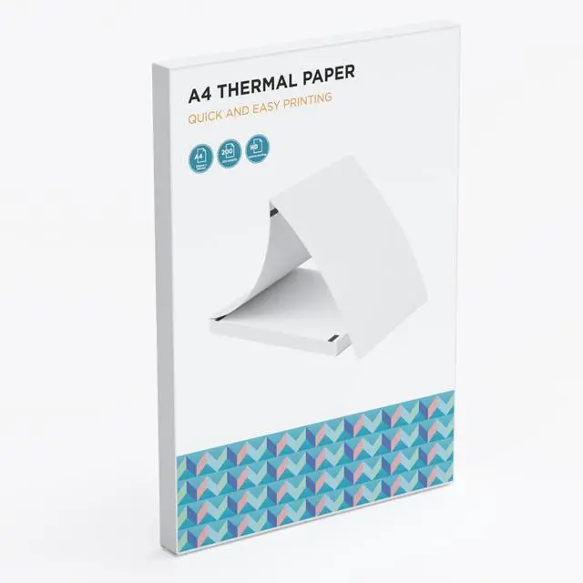 Main image of A4 Thermal Printer Paper, Folded Thermal Paper Quick Dry for Pen, BPA Free Compatible with Luck Jingle L86 D80 & A80 Portable Printer, 8.26" x 11.69", 200 Sheets