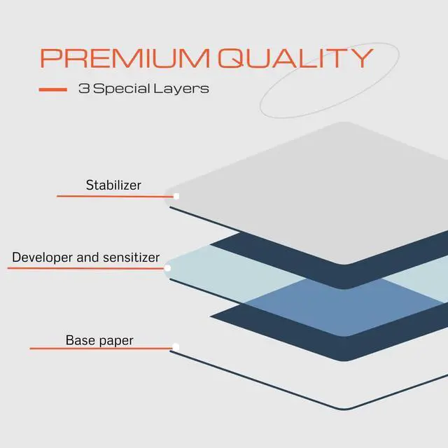 Alt view image 5 of 7 - A4 Thermal Paper Rolls for HPRT MT810 & POOOLITECH Portable Printer High Definition 50 Sheets Compatible with Other Thermal Printers (2 Rolls | 8.3''x23')