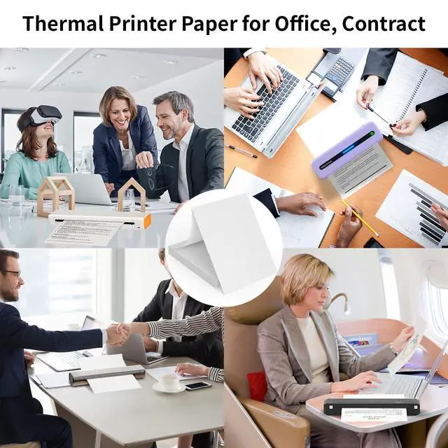 Alt view image 7 of 7 - Thermal Paper,Thermal Printer Paper 8.5 x 11 US Letter for A4 Portable Thermal Printer and Other US Letter Printers,Perforated,Folded Continuous Printing,100 Sheets