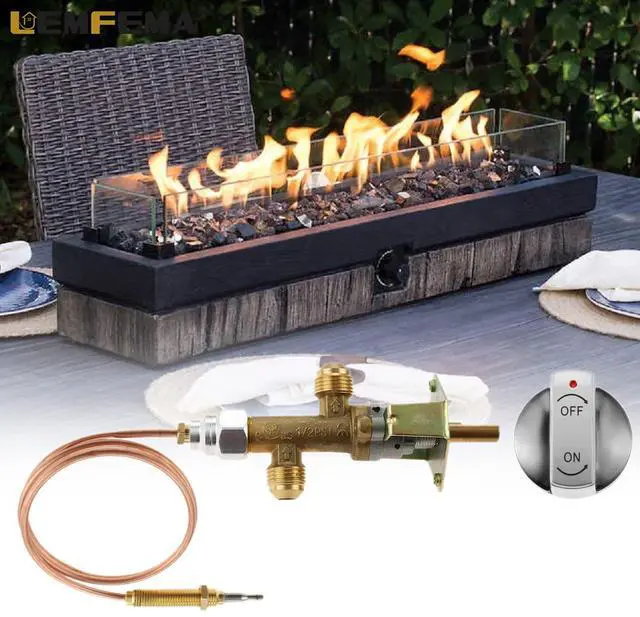 Alt view image 6 of 7 - Low Pressure LPG Propane Gas Fireplace Fire Pit Flame Failure Safety Control Valve with Thermocouple Knob Switch Kit with 5/8-18UNF(3/8" Flare Inlet & Outlet) for Propane Fire Pit, Fireplace
