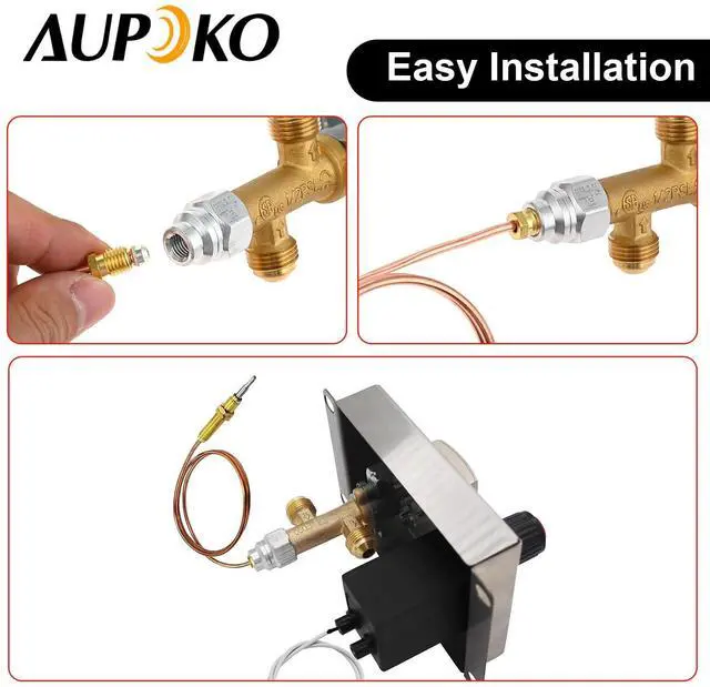 Alt view image 3 of 7 - Low Pressure LPG Propane Gas Flame Failure Safety Control Valve Kit Comes with M8*1 Thread Thermocouple and A Zinc Alloy Knob, Fits for Gas Grill, Heater, Fire Pit (50,000 BTU, 1/2 PSI)