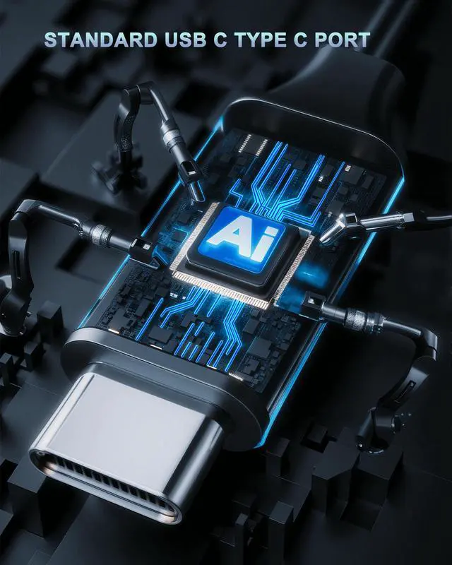 Alt view image 7 of 7 - 60W 65W USB-C AC Adapter fits for Dell Laptop Charger USB C, for Dell Pro 13 14 16 Plus/Inspiron 14 16/ Latitude 5420 5520 5540 7420 5550 5450/ XPS 13/ Chromebook Computer Type C Power Cord