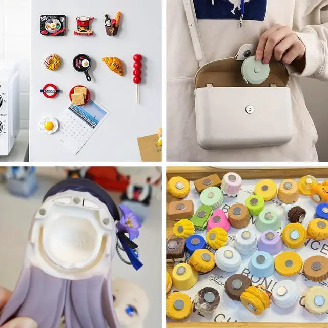 Alt view image 4 of 7 - 500Pcs Small Rare Earth Magnets, 4 Different Sizes Tiny Mini Magnets for Refrigerator, DIY, Crafts, Whiteboard, Miniatures, Office