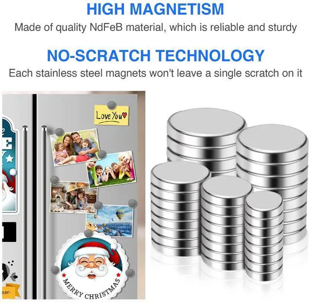 Alt view image 5 of 6 - Small Rare Earth Magnets, 40 Pack, 5 Sizes - Neodymium Magnets for Refrigerator, DIY, Crafts, Kitchen & Office