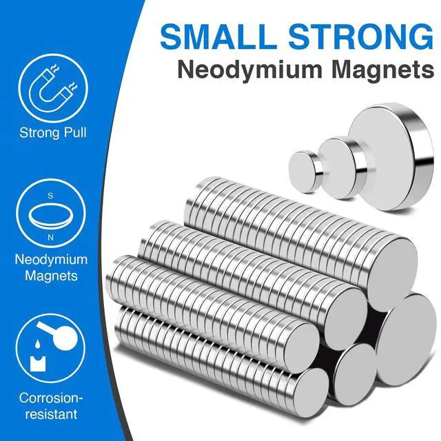 Alt view image 4 of 7 - Small Strong 6 Different Sizes 255Pcs Rare Earth Magnets for Crafts, Heavy Duty Neodymium Round Refrigerator Magnets for Whiteboard, Home, Kitchen, Office, School