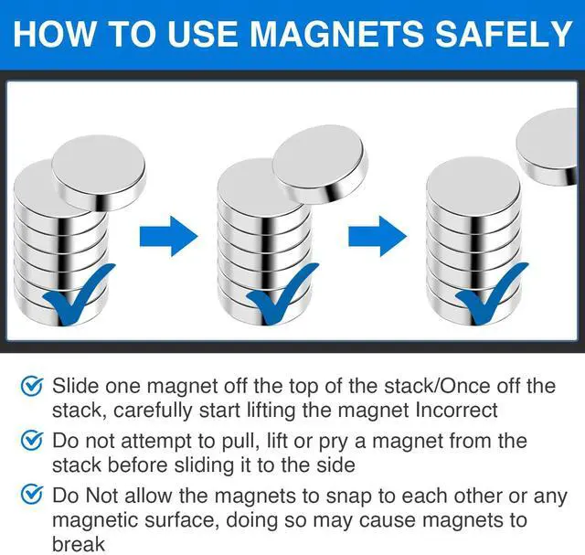 Alt view image 5 of 7 - Small Strong 6 Different Sizes 255Pcs Rare Earth Magnets for Crafts, Heavy Duty Neodymium Round Refrigerator Magnets for Whiteboard, Home, Kitchen, Office, School