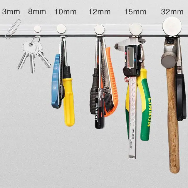 Alt view image 6 of 7 - Small Strong 6 Different Sizes 255Pcs Rare Earth Magnets for Crafts, Heavy Duty Neodymium Round Refrigerator Magnets for Whiteboard, Home, Kitchen, Office, School