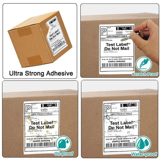 Alt view image 5 of 7 - 2 Rolls 4x6 Direct Thermal Shipping Labels, 250 Labels/Roll, 1'' Core, Compatible Zebra 2844 ZP-450 ZP-500 ZP-505