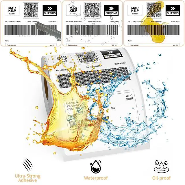 Alt view image 5 of 7 - 2 Rolls 4" x 6" Direct Thermal Printer Label, 250 Labels/Roll, Total 500 Thermal Shipping Labels, Strong Adhesive, Commercial Grade, Perforated, Compatible with Most Thermal Printers (NOT for DYMO)