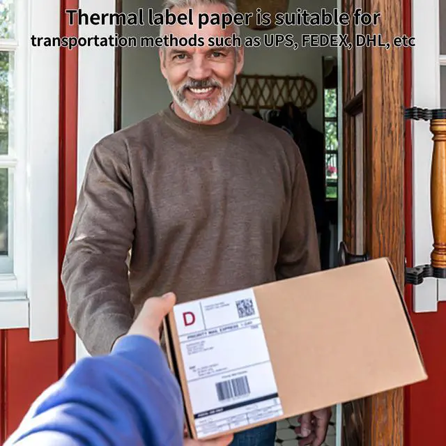 Alt view image 6 of 7 - 2 Rolls 4" x 6" Direct Thermal Printer Label, 250 Labels/Roll, Total 500 Thermal Shipping Labels, Strong Adhesive, Commercial Grade, Perforated, Compatible with Most Thermal Printers (NOT for DYMO)