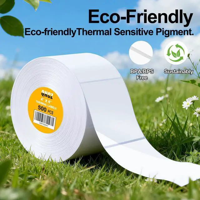 Alt view image 3 of 7 - 4x6 Thermal Printer Paper Shipping Labels, 500 Labels Perforated, Strong Adhesive, Smudge-Proof Mailing Sticker Labels, Compatible with Rollo, Zebra, Jadens, Nelko Printers