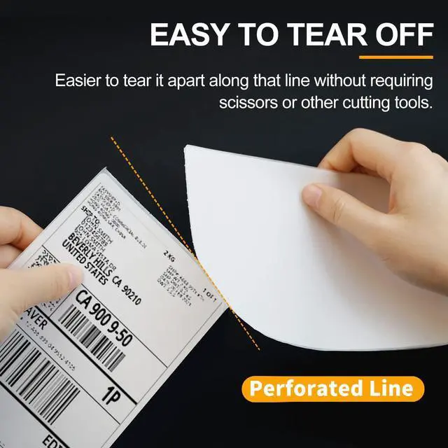 Alt view image 5 of 7 - 4x6 Thermal Printer Paper Shipping Labels, 500 Labels Perforated, Strong Adhesive, Smudge-Proof Mailing Sticker Labels, Compatible with Rollo, Zebra, Jadens, Nelko Printers