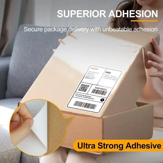 Alt view image 6 of 7 - 4x6 Thermal Printer Paper Shipping Labels, 500 Labels Perforated, Strong Adhesive, Smudge-Proof Mailing Sticker Labels, Compatible with Rollo, Zebra, Jadens, Nelko Printers