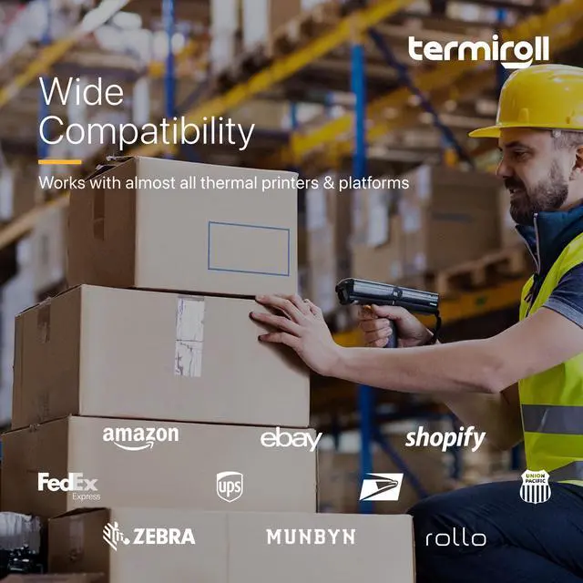 Alt view image 4 of 7 - 4x6 Thermal Labels, Shipping Stickers, 500 Labels/Fanfold Perforated, Compatible with Rollo, Zebra, iDPRT, Munbyn & More Direct Thermal Printers, Strong Adhesive, Multipurpose Small & Medium Business