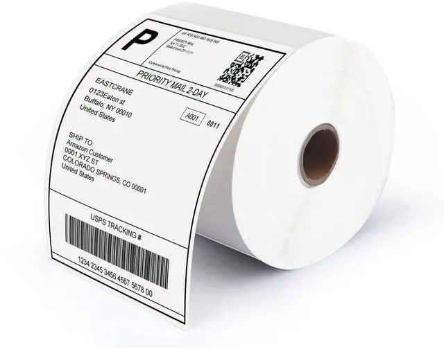 Main image of 4x6 Thermal Shipping Lables Roll, 500 Labels/Roll,Compatible with Rollo Zebra MUNBYN JADNES Phomemo IDPRT,Commercial Grade,Permanent Adhesive,Perforated