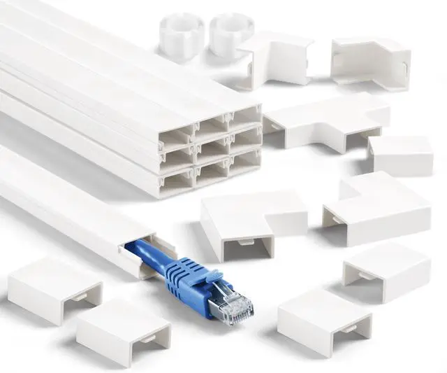 Main image of Cord Cover Wall Kit, YCLYC 157in Wire Covers for Cords - TV Cord Hider for 1 Thick Wire, Cable Hider for Wall Mount TV, Cable Cover Raceway White 10 x L15.7, W0.78 H0.4